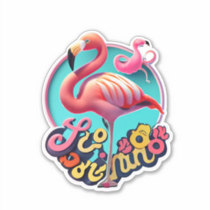 Flamingo Classic Ronde Sticker