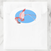 Flamingo Clip Art Ovale Sticker (Tas)