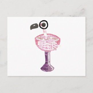 Flamingo Cocktail Postcard Briefkaart