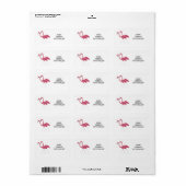 "FLAMINGO COUPLE" RETURN ADDRESS LABELS (Full Sheet)