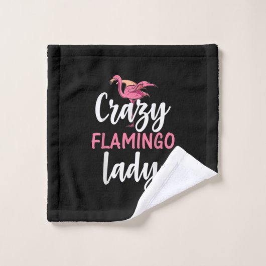 Flamingo - Crazy Flamingo Lady Gifts Washandje (Wasdoekje)