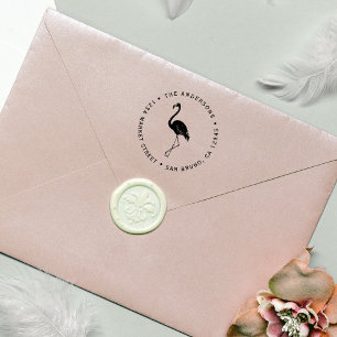 Flamingo Creëer Uw eigen cirkeladres voor retour Rubberstempel