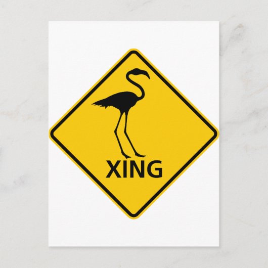 Flamingo Crossing Highway Sign Briefkaart (Voorkant)