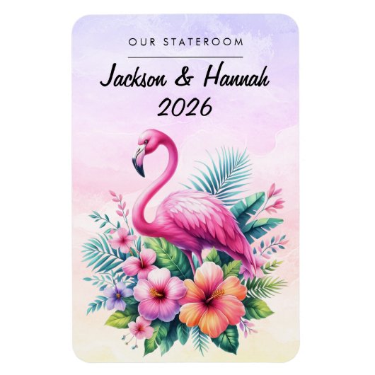 Flamingo cruiseschip hut magneet (Verticaal)