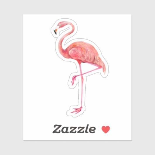 Flamingo Custom-Cut Vinyl Sticker (Vel)