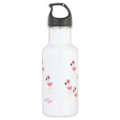 Flamingo Cute Kinder Water Flacon met naam Waterfles (Achterkant)