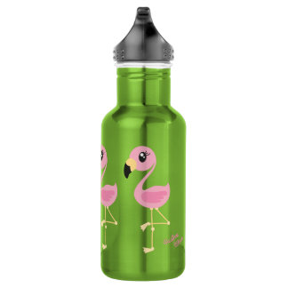 Flamingo Cute Kinder Water Flacon met naam Waterfles