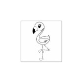 Flamingo Cute Tropical Kinder Rubberstempel (Afrduk)