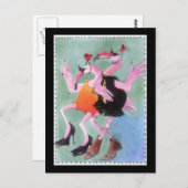 Flamingo Dance Briefkaart (Voorkant / Achterkant)