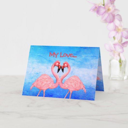 Flamingo Dance Love Card Kaart (Orchidee)