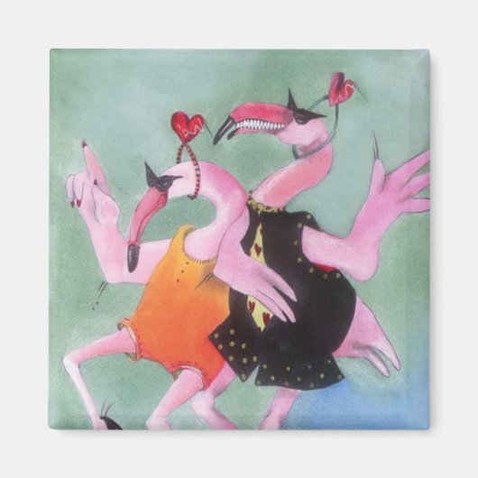 Flamingo Dance Magneet (Voorkant)