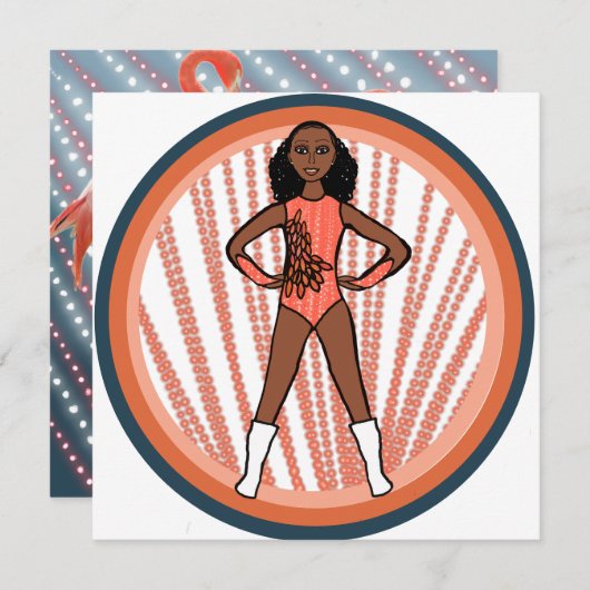 Flamingo Dancer A Feestdagenkaart (Voorkant / Achterkant)