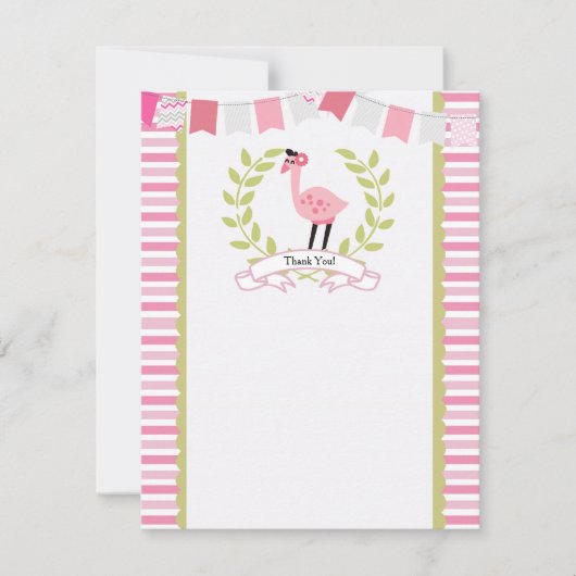 Flamingo Dank u Kaart *Can personalize* (Voorkant)