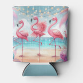 Flamingo Dans en Verjaardag Feest Blikjeskoeler (Voorkant)