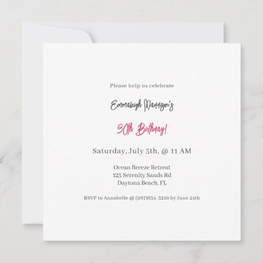 Flamingo Dans en Verjaardag Feest Kaart (Achterkant)