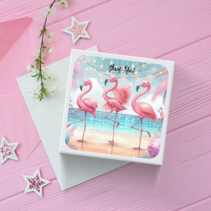 Flamingo Dans en Viering Bedankt Vierkante Sticker