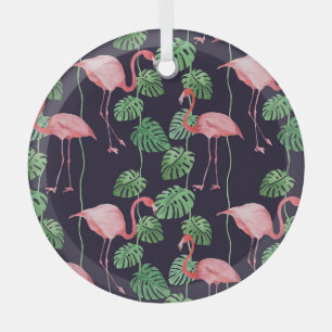 Flamingo Dark: Kleine Waterverf. Glas Ornament