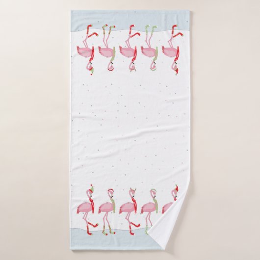 Flamingo de Noël (Serviette de bain)