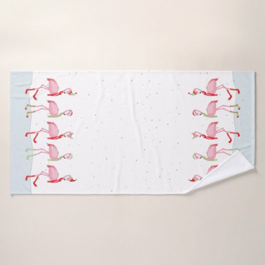 Flamingo de Noël (Serviette de bain)