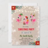 Flamingo de Noël et invitation au jingle (Devant)