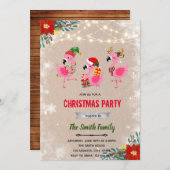 Flamingo de Noël et invitation au jingle (Devant / Derrière)