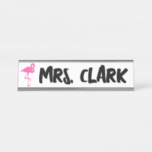 FLAMINGO DESK Custom Teacher Name Bord Bureau Naambordje