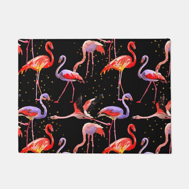 Flamingo Deurmat Kleurrijke vogels (Voorkant)
