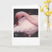 Flamingo dichte omhoog 1 kaart (Gele Bloem)