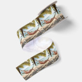 Flamingo die in een hangmat ligt lint (Achterkant)