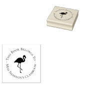 Flamingo Docent Bookplate Label Rubberstempel (Gestempeld)