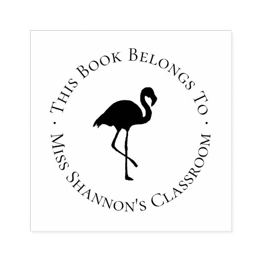 Flamingo Docent Bookplate Label Rubberstempel (Afrduk)