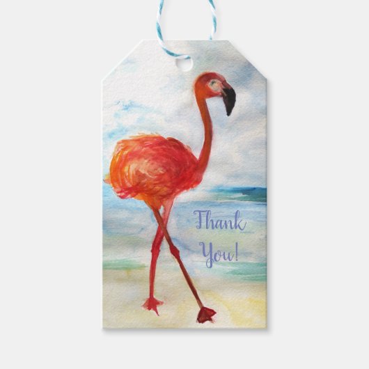 Flamingo Drawing Custom Gift Labels Cadeaulabel (Voorkant)