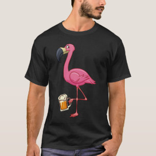 Flamingo Drink bier - Funny Pink Flamingo T-shirt