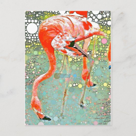 Flamingo Drink Briefkaart (Voorkant)