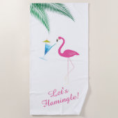 Flamingo Drink keukenhanddoek Strandlaken (Voorkant)