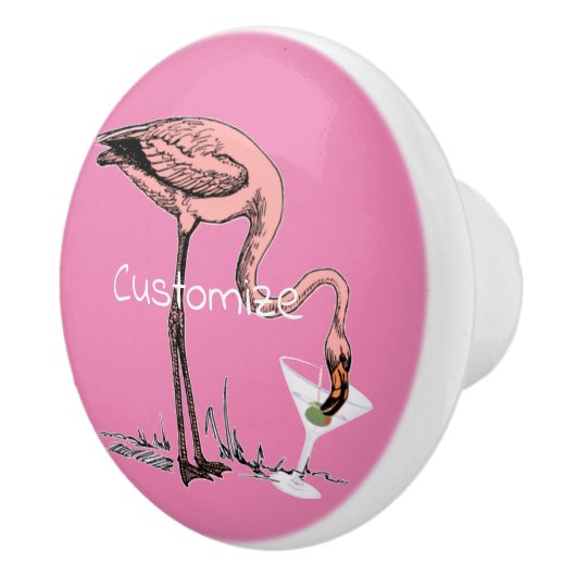 Flamingo Drink Martini Thunder_Cove Keramische Knop (Rechts)