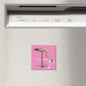 Flamingo Drink Martini Thunder_Cove Magneet (Insitu (Vaatwasser))