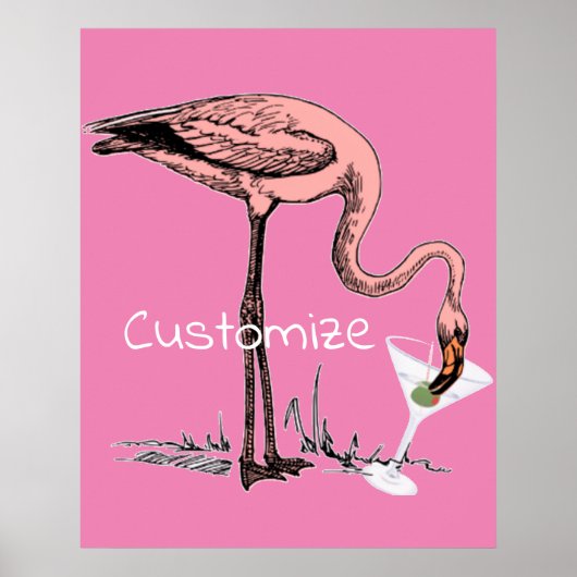 Flamingo Drink Martini Thunder_Cove Poster (Voorkant)