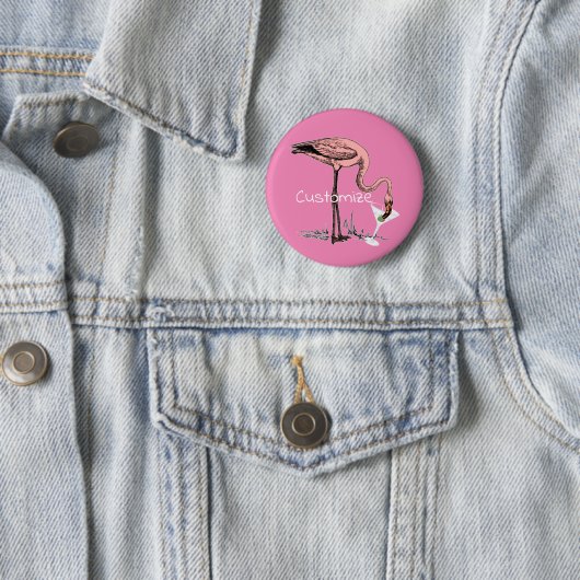 Flamingo Drink Martini Thunder_Cove Ronde Button 5,7 Cm (In situ)