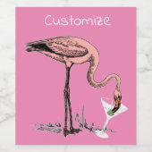 Flamingo Drink Martini Thunder_Cove Wijn Etiket (Enkel label)