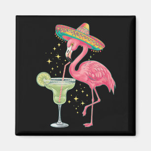 Flamingo drinkt Margarita Grappige Mexicaanse Ponc Magneet