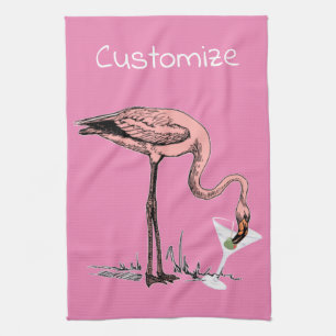 Flamingo Drinkt Martini Thunder_Cove Theedoek