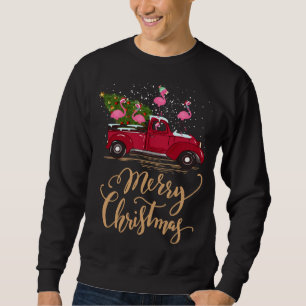 Flamingo Driving kerstboom Red Truck Flamingo Trui