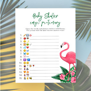 Flamingo - Emoji afbeelding spel baby shower