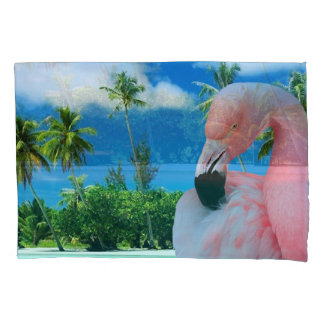 Flamingo en Beach Kussensloop