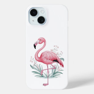 Flamingo en Bloemen Telefoonhoes