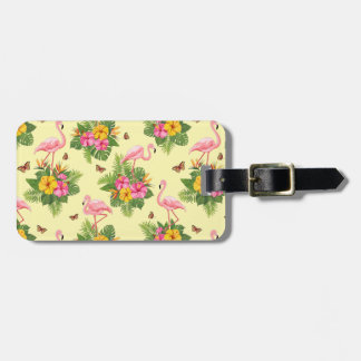 Flamingo en Butterflies 2 Bagagelabel