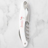 Flamingo en Gepersonaliseerd Naam Kurkentrekker (Achterkant)