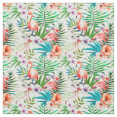 Flamingo en Hibiscus Fabric Stof (Swatch)