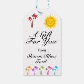 Flamingo en Palm Tree All Occasion Label Cadeaulabel (Achterkant)